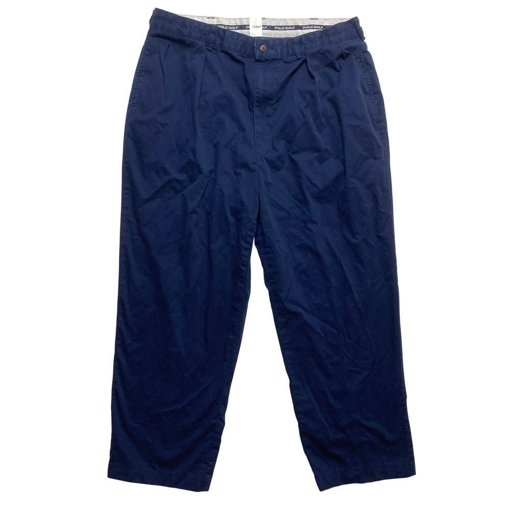 Polo Golf Pants Mens 36x30 Navy Blue Pleated Front 100% Cotton 78218083AM